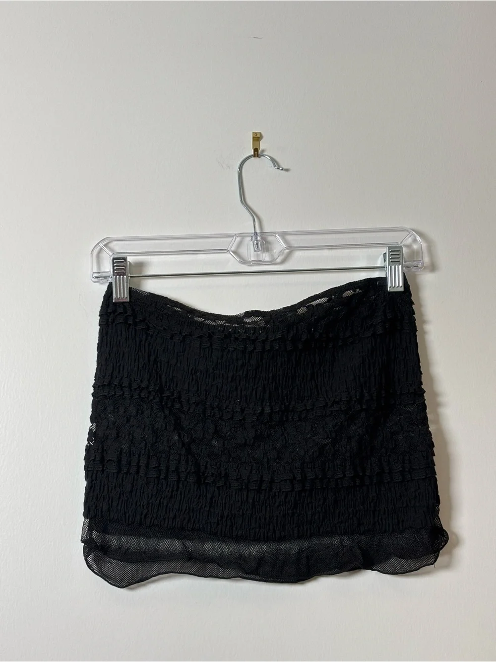 Black Lace Mini Beach Skirt